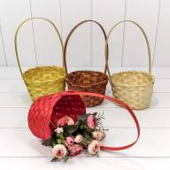 Корзина плетёная Круглая 16*10/30 с ручкой "Береста" (ассортимент) 1/240 Арт: 420-200 - Корзина плетёная Круглая 16*10/30 с ручкой "Береста" (ассортимент) 1/240 Арт: 420-200