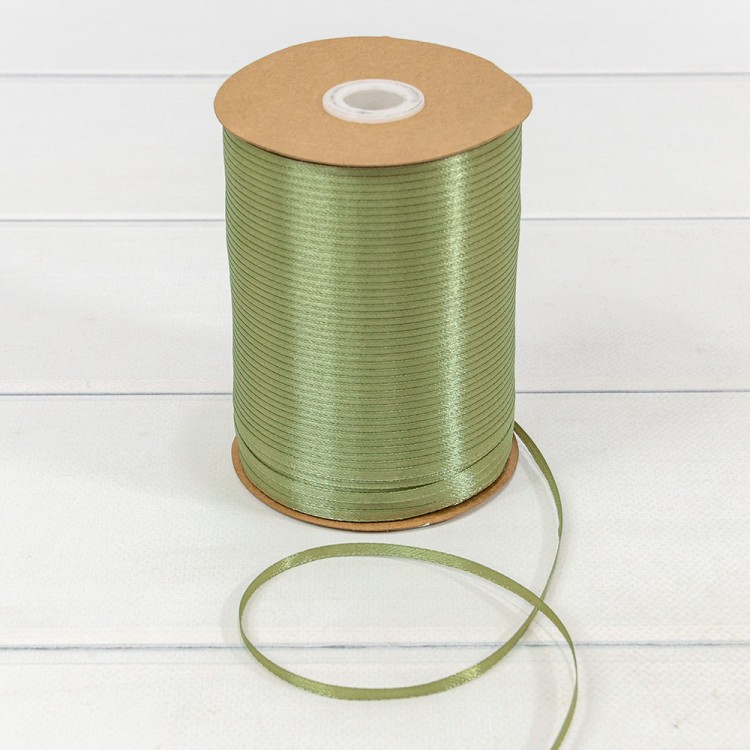 Лента Атласная Сатин (бобина) 0,3см*870ярд Бледно-оливковый 1/40 Арт: 595-03/55