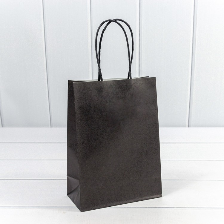 Пакет подарочный Крафт Чёрный 16*22*8 120г 1/20 1/180 Арт: 214E/2