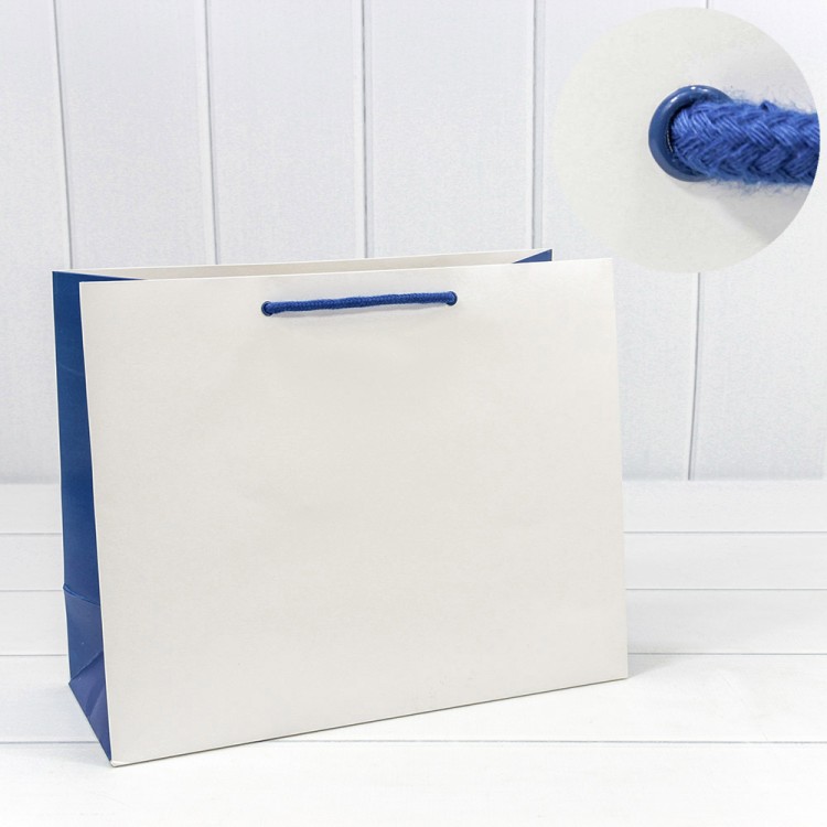 Пакет подарочный Белый/Синий 32*26*13 230г 1/20 1/240 Арт: 000206CA