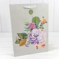 Пакет подарочный с блёстками "Цветы акварель" (микс) 30*41,5*12 210г 1/20 1/80 Арт: 000197A - Пакет подарочный с блёстками "Цветы акварель" (микс) 30*41,5*12 210г 1/20 1/80 Арт: 000197A