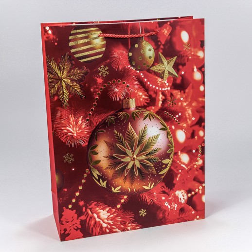 Пакет подарочный с тиснением "Новый год" (микс 566) 31*42*12 210г 1/20 1/120 Арт: 300566A