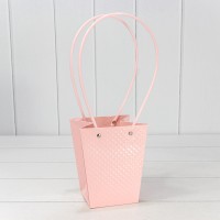 Пакет подарочный "Ваза для цветов" 15,5*13*9,5 260г "Ромбики" Персиковый 1/10 1/150 Арт: 000236G/2