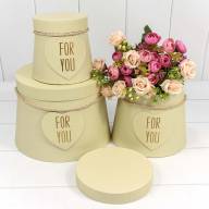 Коробки Конус усечённый Набор 1/3 20*17*23 "For you" Зеленовато-бежевый 1/18 Арт: 720190/3 - Коробки Конус усечённый Набор 1/3 20*17*23 "For you" Зеленовато-бежевый 1/18 Арт: 720190/3