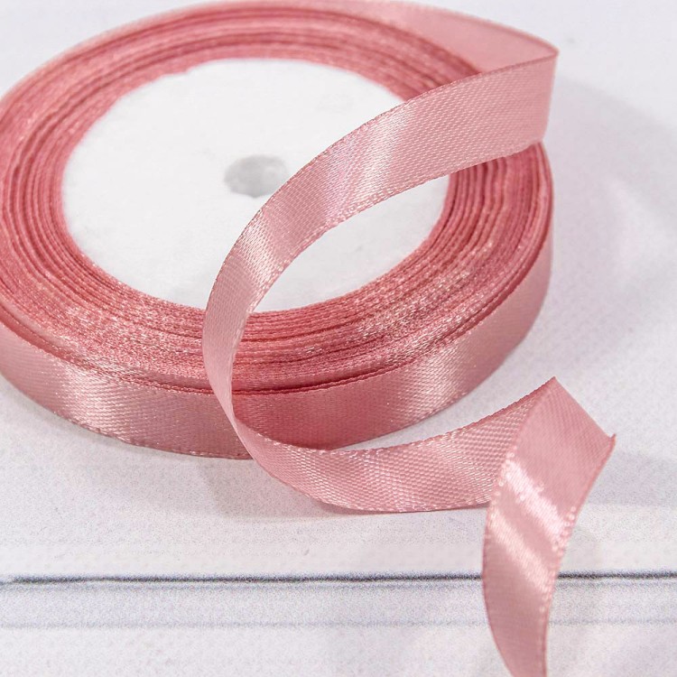 Лента Атласная Сатин 1,2см*25ярд Умеренный розовый 1/10 1/120 Арт: 562-12/75