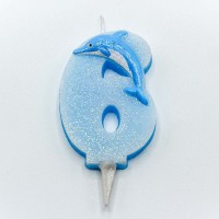 Свечи для торта Цифра 6 "Дельфин" 6,7см 1/12 1/120 Арт: 20012/6