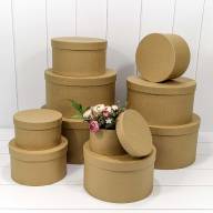 Коробки Круглые Набор 1/10 35*17,3 Крафт 1/4 Арт: 721813/1296 - Коробки Круглые Набор 1/10 35*17,3 Крафт 1/4 Арт: 721813/1296