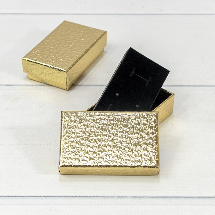 Коробка Прямоугольная 8*5*2,5 "Кожа крокодила" Золотой 1/24 1/360 Арт: 62658/5