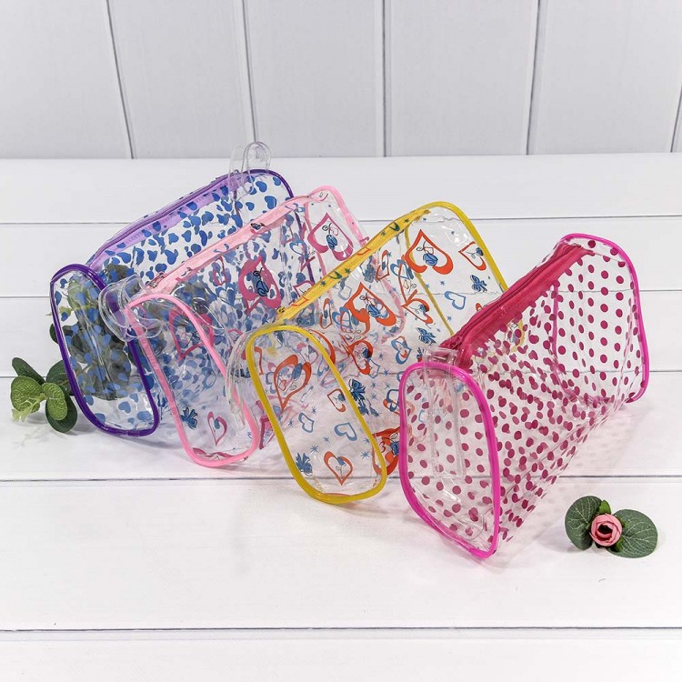 Косметичка ПВХ 21*13*6 прозрачная с сердцами 1/12 1/480 Арт: 0002004