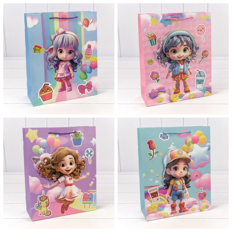 Пакет подарочный с 3D аппликацией "Детский" (микс 265) 26*32*10 210г 1/20 1/240 Арт: 000265C