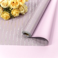 Плёнка 0,57*10м 300г матовая с серебристой печатью 65мкм Серо-сиреневый/Сиреневый 1/30 Арт: 1636/3