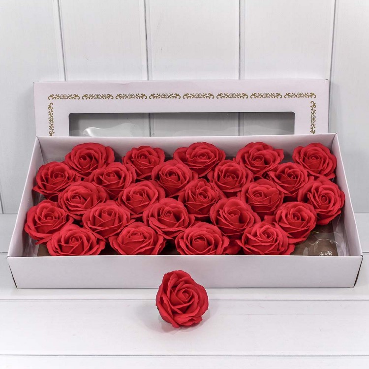 Декоративный цветок-мыло "Большая роза" Красный 6,5*7 25шт. 1/20 Арт: 420053/6